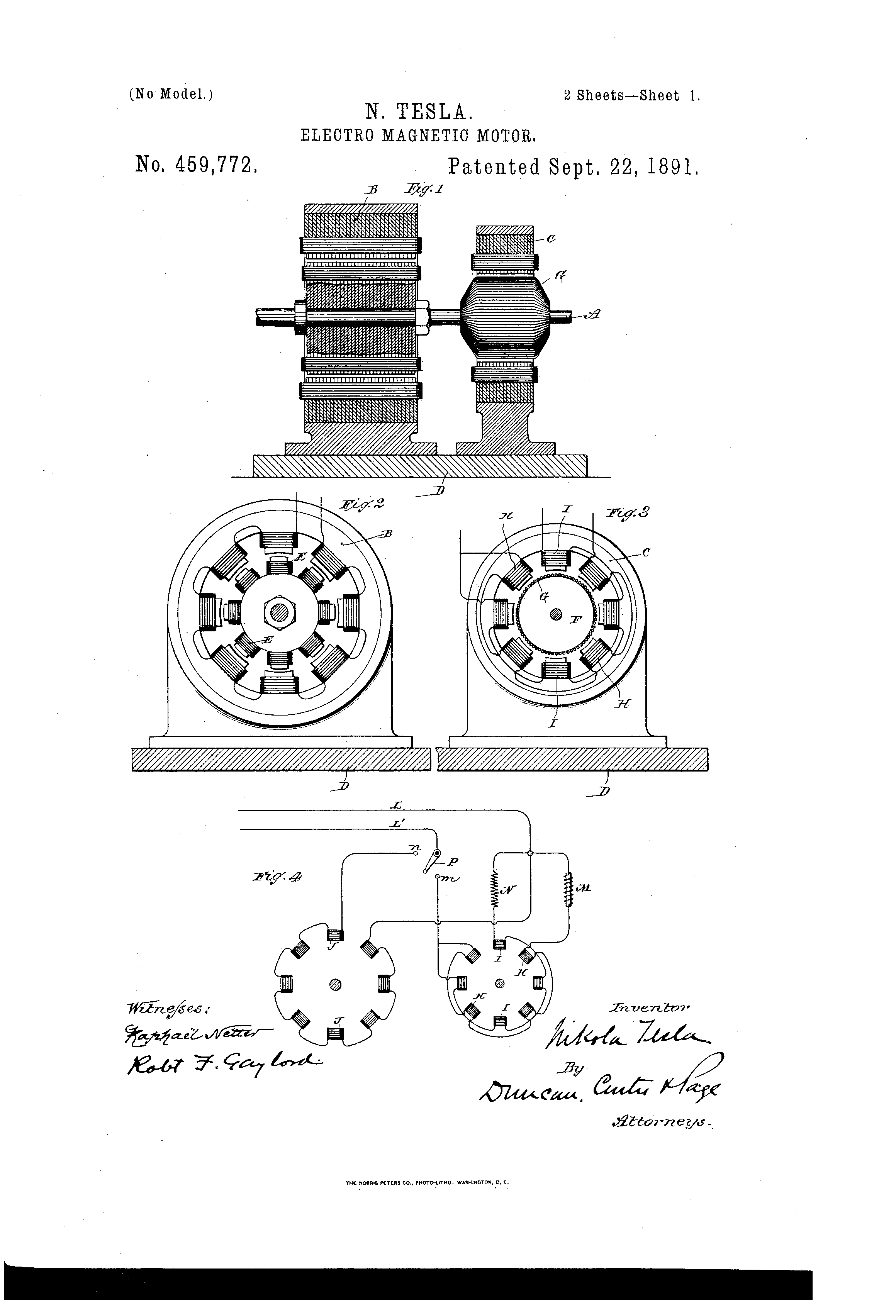 Tesla Patent 459,772